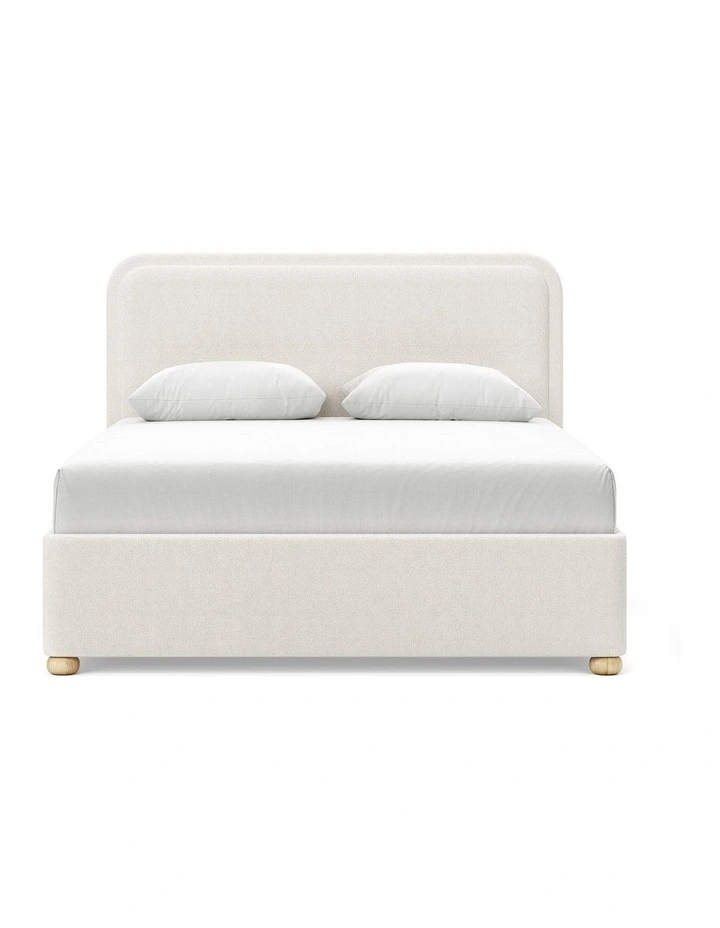 Lanore Queen 2 Drawer Storage Bed Frame In Canvas Ivory image 2