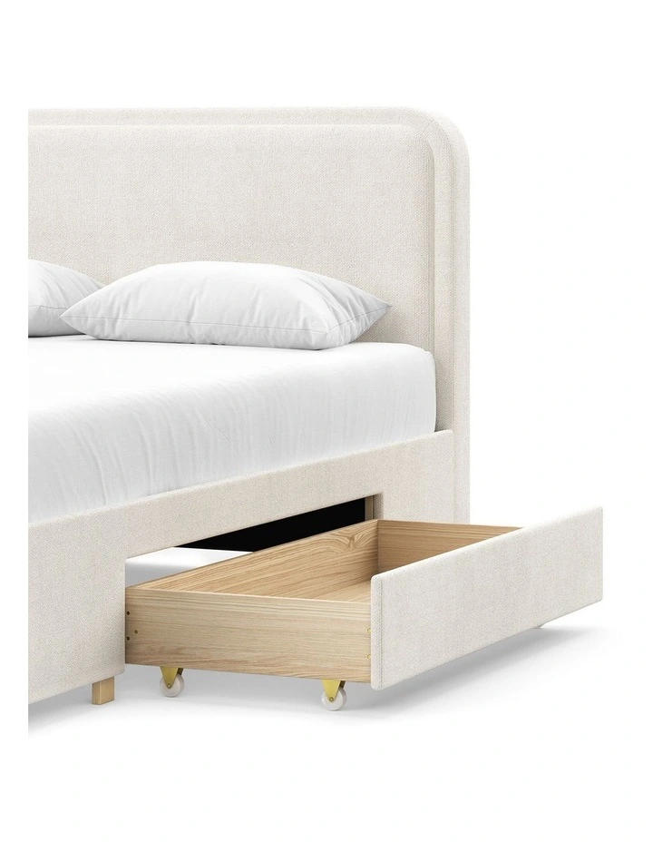 Lanore Queen 2 Drawer Storage Bed Frame In Canvas Ivory image 4