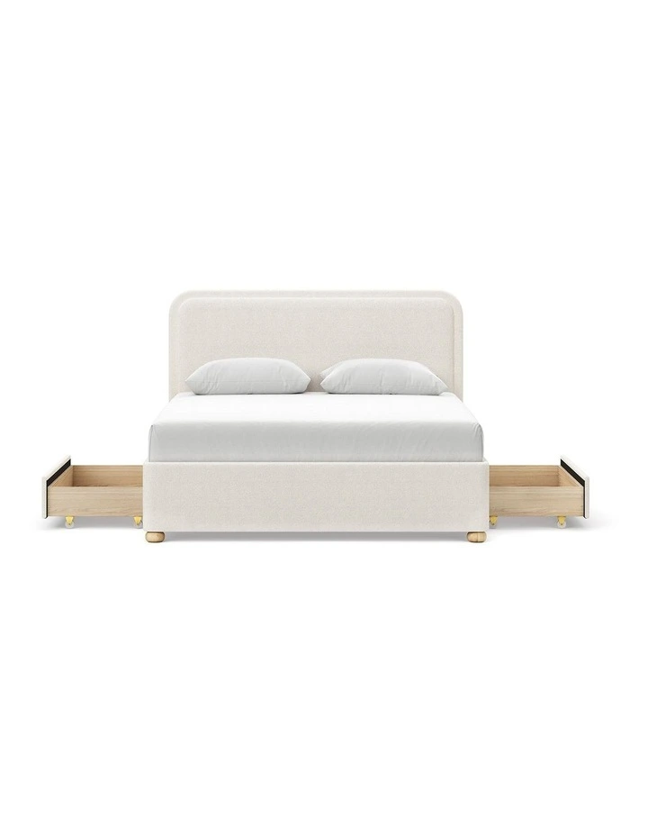 Lanore Queen 2 Drawer Storage Bed Frame In Canvas Ivory image 5