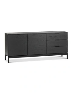 Macy Oak Sideboard Buffet In Black