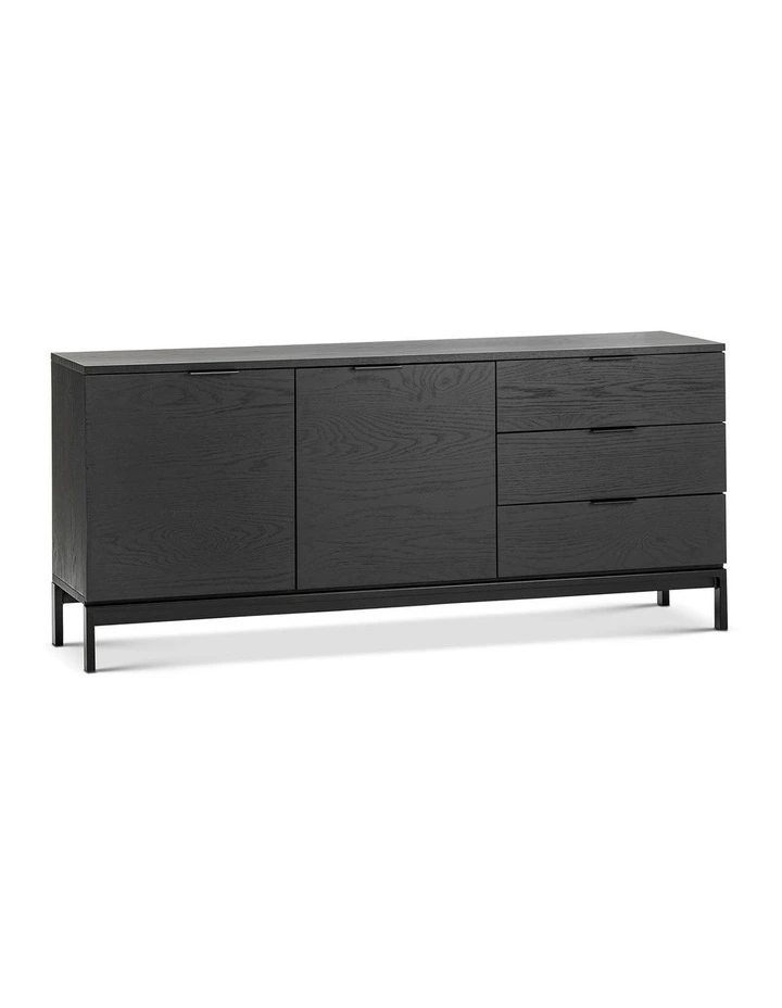 Macy Oak Sideboard Buffet In Black image 1