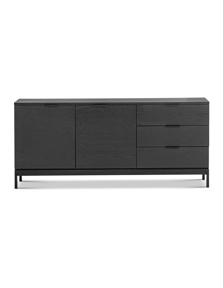 Macy Oak Sideboard Buffet In Black image 2
