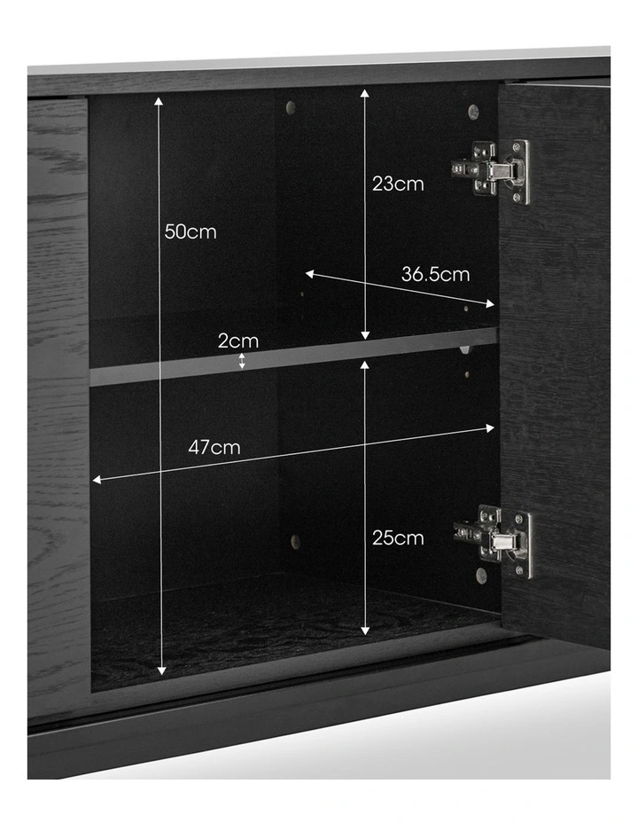 Macy Oak Sideboard Buffet In Black image 6