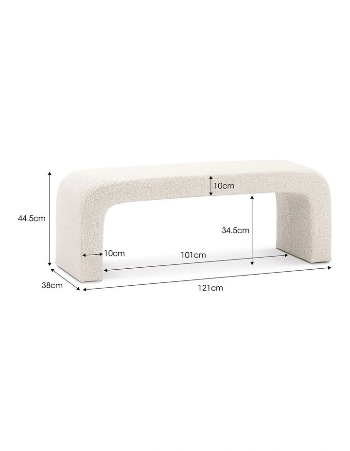 Harper Arch Bench Seat 120cm In Cream Boucle image 7