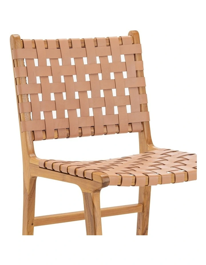 Casey Woven Leather Dining Chairs Set Of 2 In Nude Tan image 5