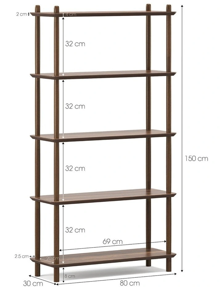 Rakk Tall Bookshelf In Light Walnut image 6