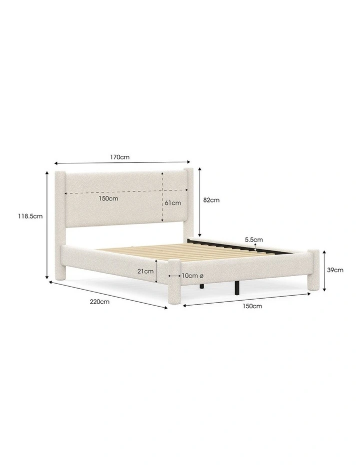 Liora Queen Bed Frame In Cream Boucle image 7