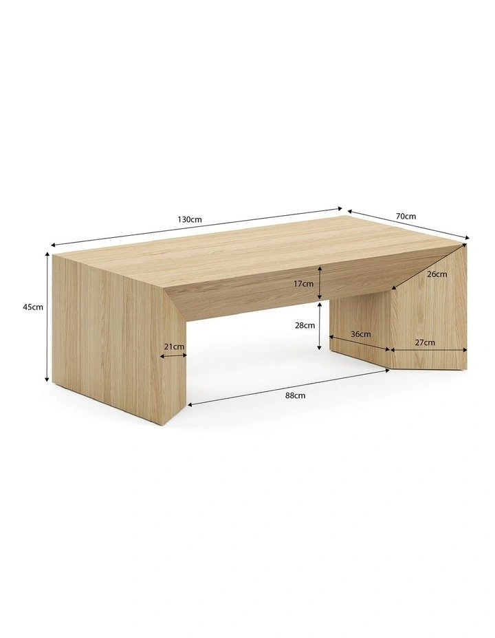 Edje Oak Coffee Table 130cm In Natural image 7