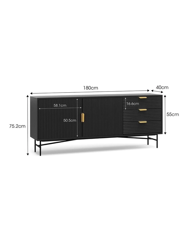 Kina Ripple Sideboard Buffet In Black Oak image 5