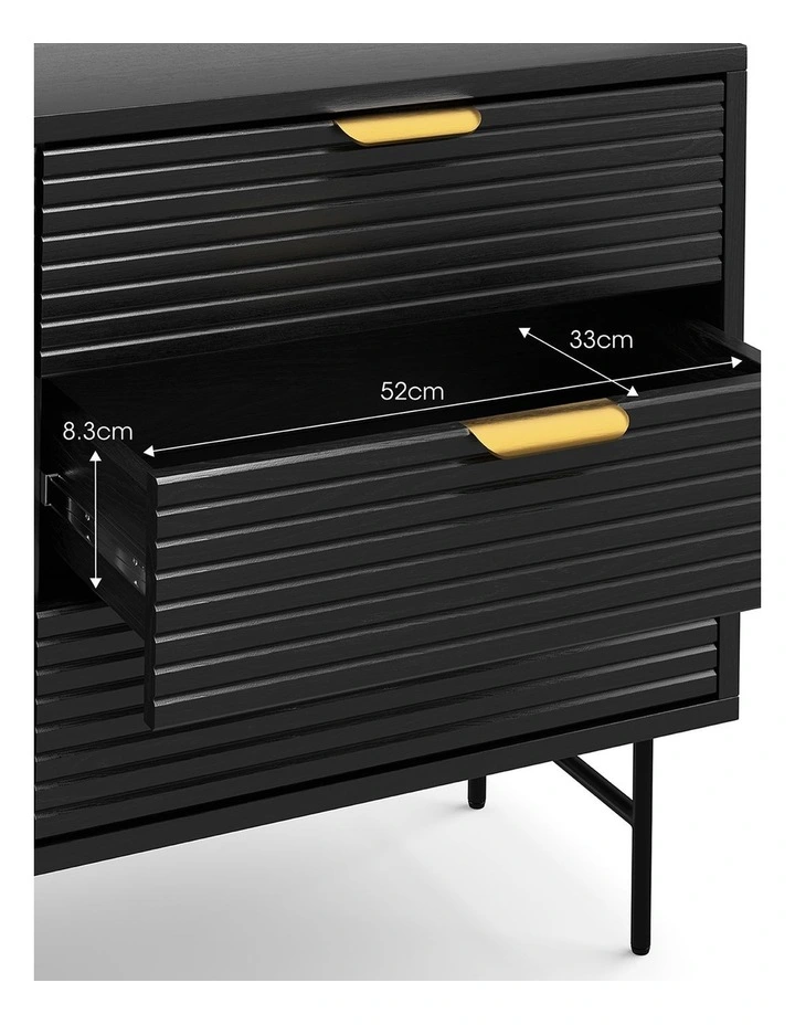 Kina Ripple Sideboard Buffet In Black Oak image 6