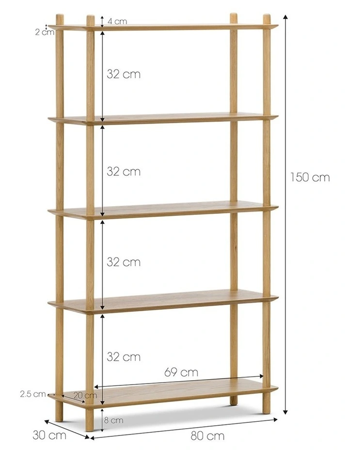 Rakk Tall Bookshelf In Natural Oak image 6