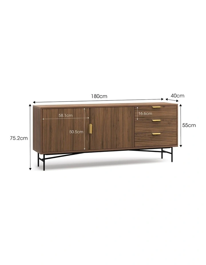 Kina Ripple Sideboard Buffet In Light Walnut image 5