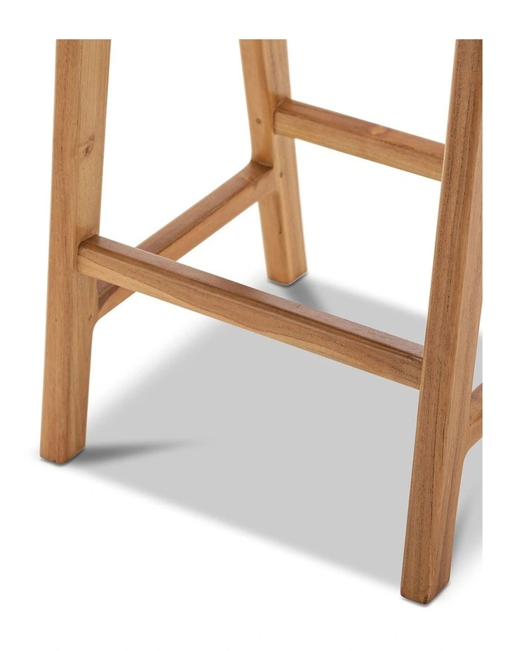 Casey Flat Leather Barstool 66cm In Coco Tan image 6