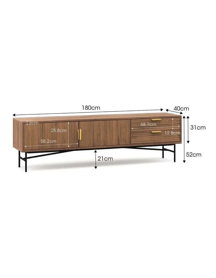 Kina Ripple Tv Entertainment Unit 180cm In Light Walnut image 6