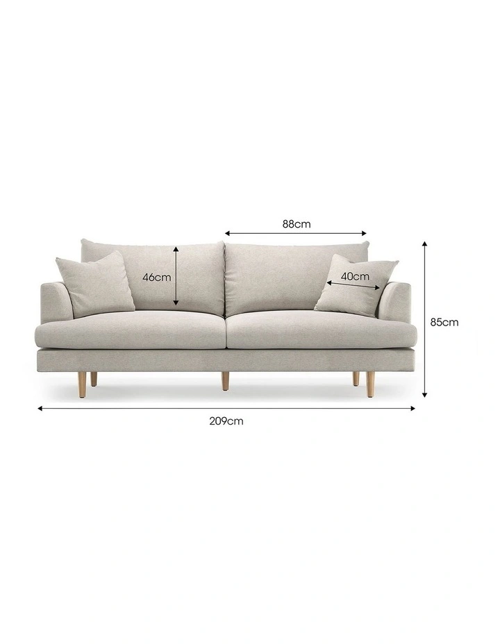 Byron Sofa 3 Seater In Oatmeal Cream image 6