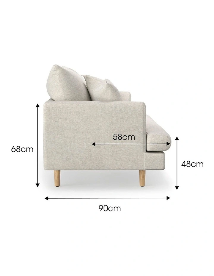Byron Sofa 3 Seater In Oatmeal Cream image 7