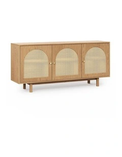 Cove Arch Rattan Sideboard In Natural Oak
