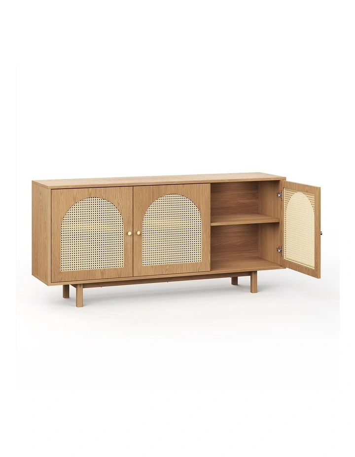 Cove Arch Rattan Sideboard In Natural Oak image 4