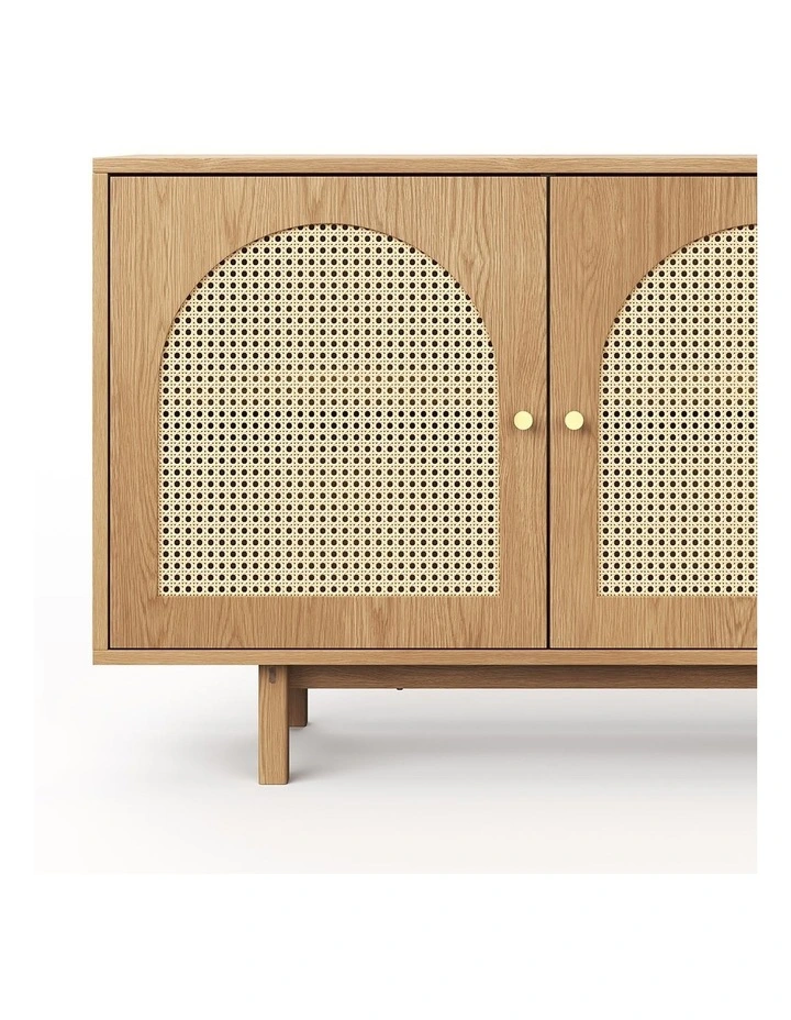 Cove Arch Rattan Sideboard In Natural Oak image 5