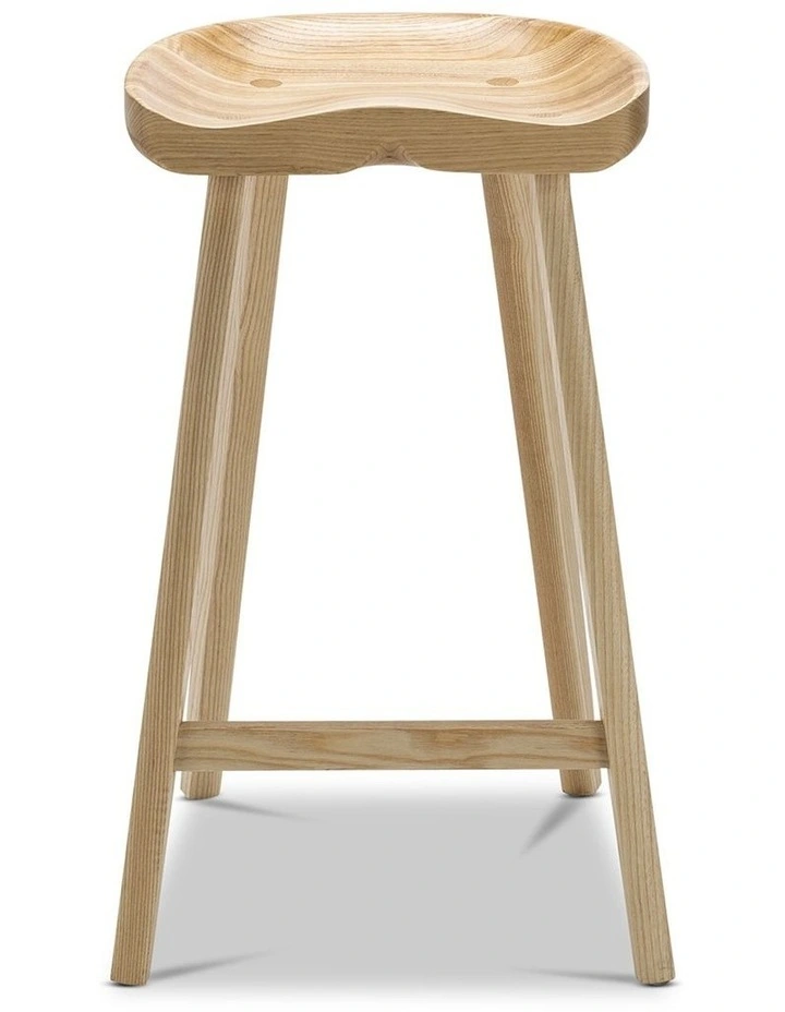 Moku Solid Ashwood Tractor Seat Barstool Set Of 2 In Natural image 2