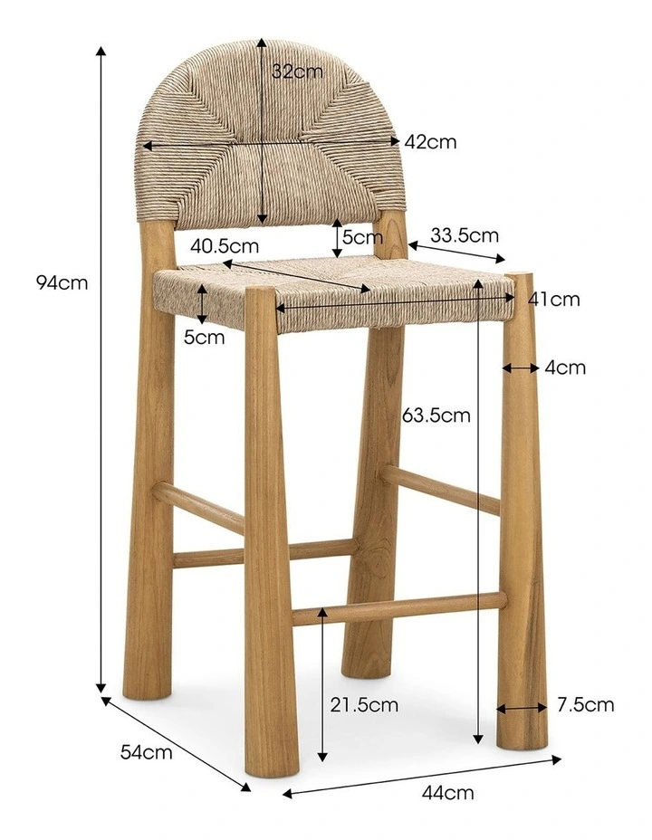 Caliste Arch Woven Rope Counter Stool Indoor & Outdoor image 7