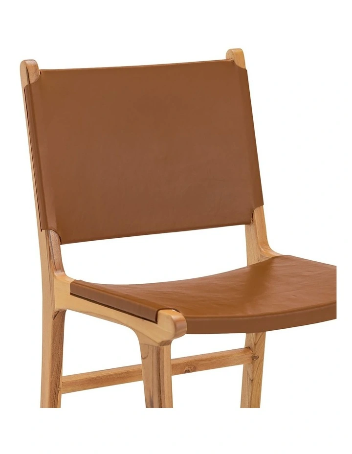 Casey Flat Leather Dining Chairs Set Of 2 In Coco Tan image 6