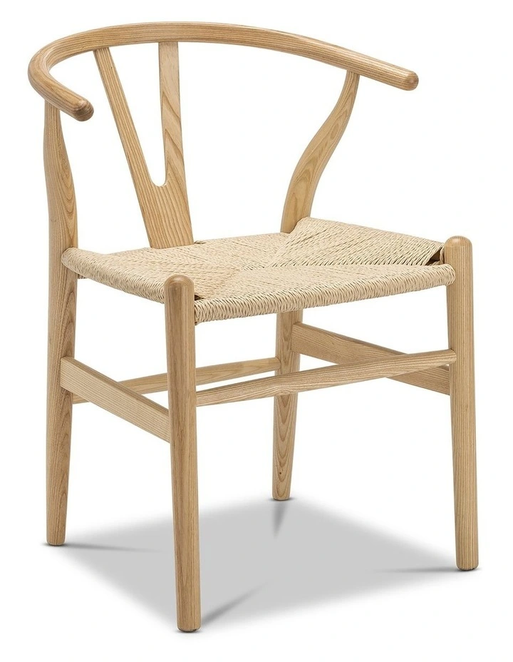 Arche Solid Ashwood Woven Cord Dining Chair Set Of 2 In Natural image 1