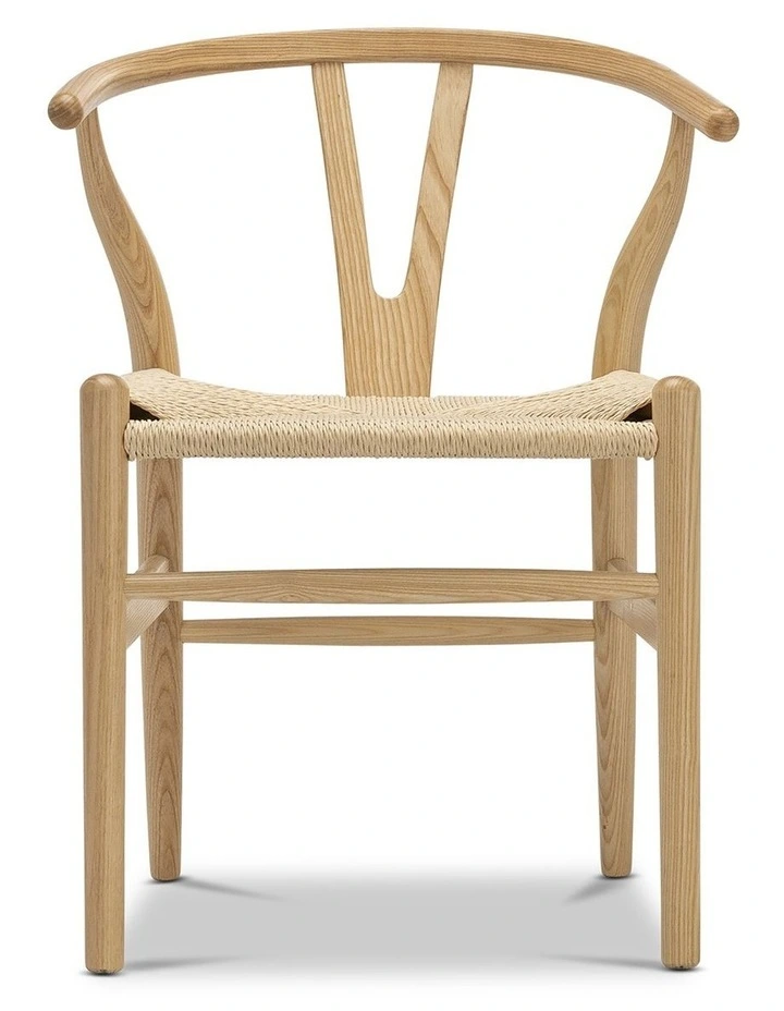 Arche Solid Ashwood Woven Cord Dining Chair Set Of 2 In Natural image 4