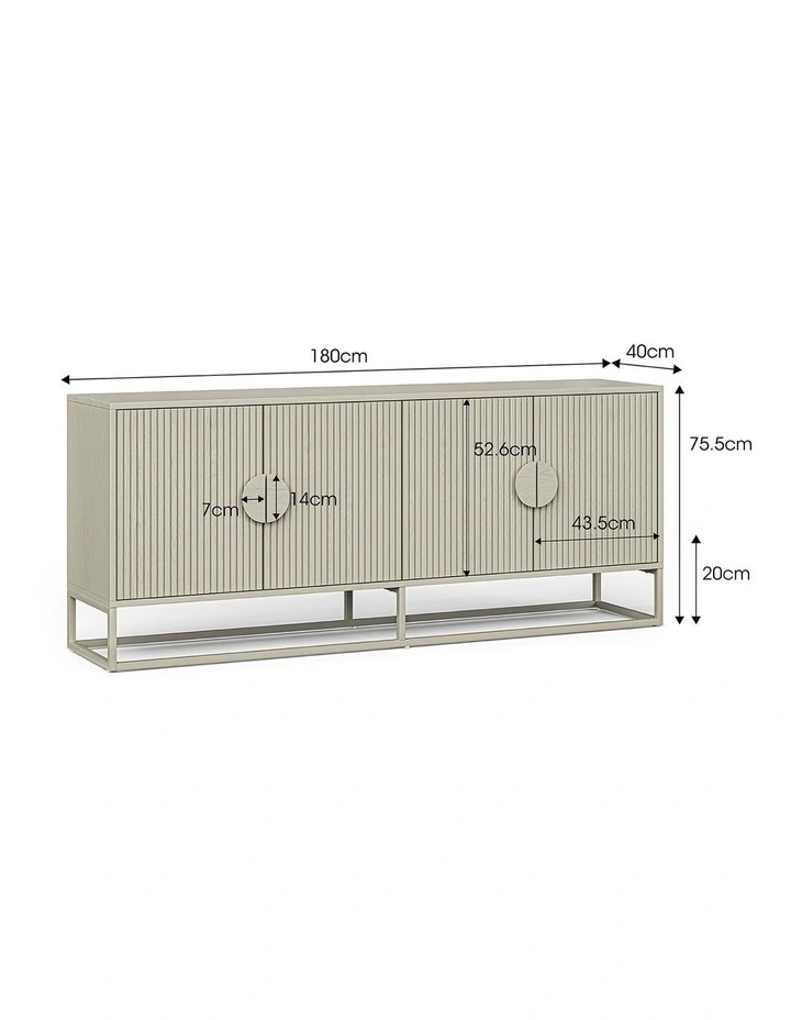 Braxton Ripple Sideboard Buffet In Putty image 5