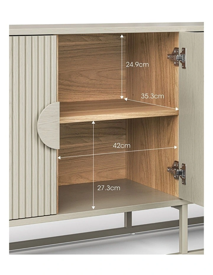 Braxton Ripple Sideboard Buffet In Putty image 6