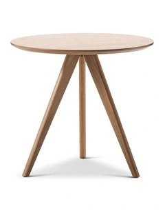 Slate Round Oak Side Table