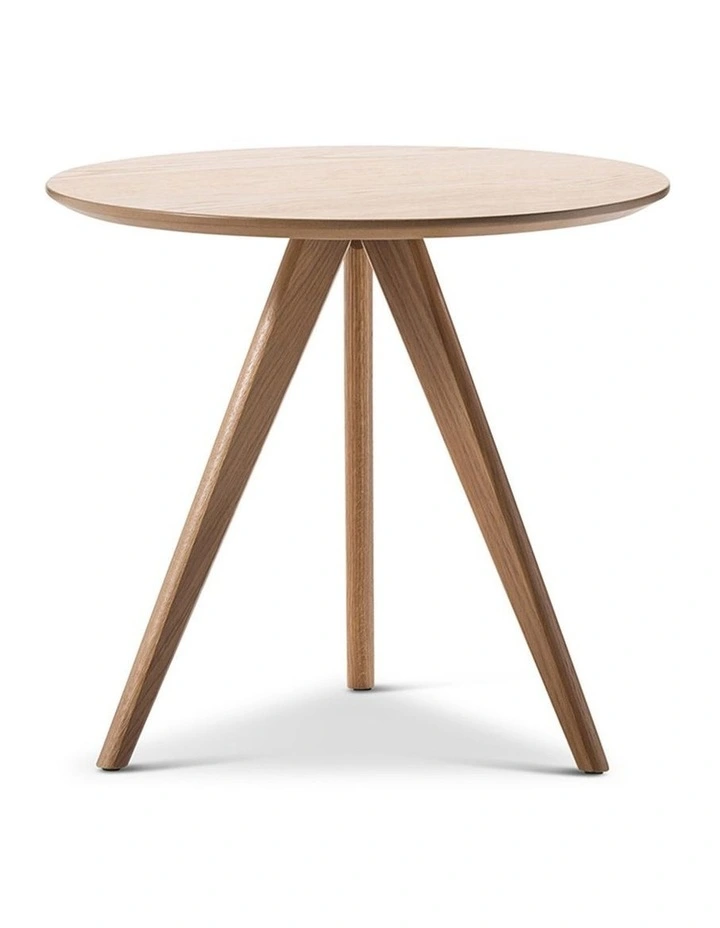 Slate Round Oak Side Table image 1