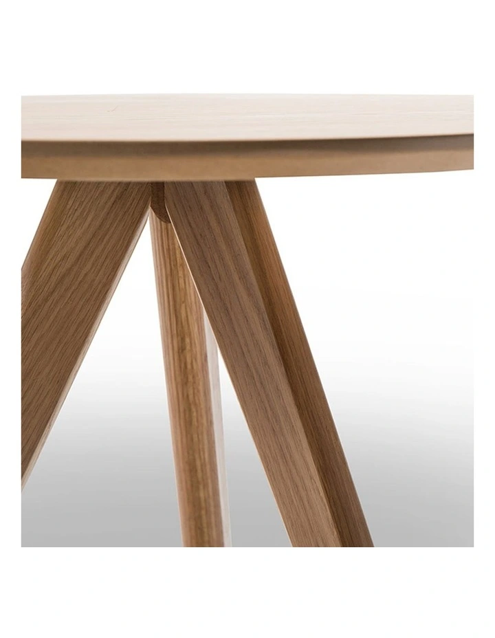 Slate Round Oak Side Table image 3