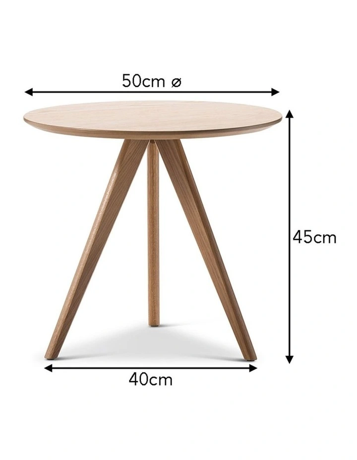 Slate Round Oak Side Table image 6
