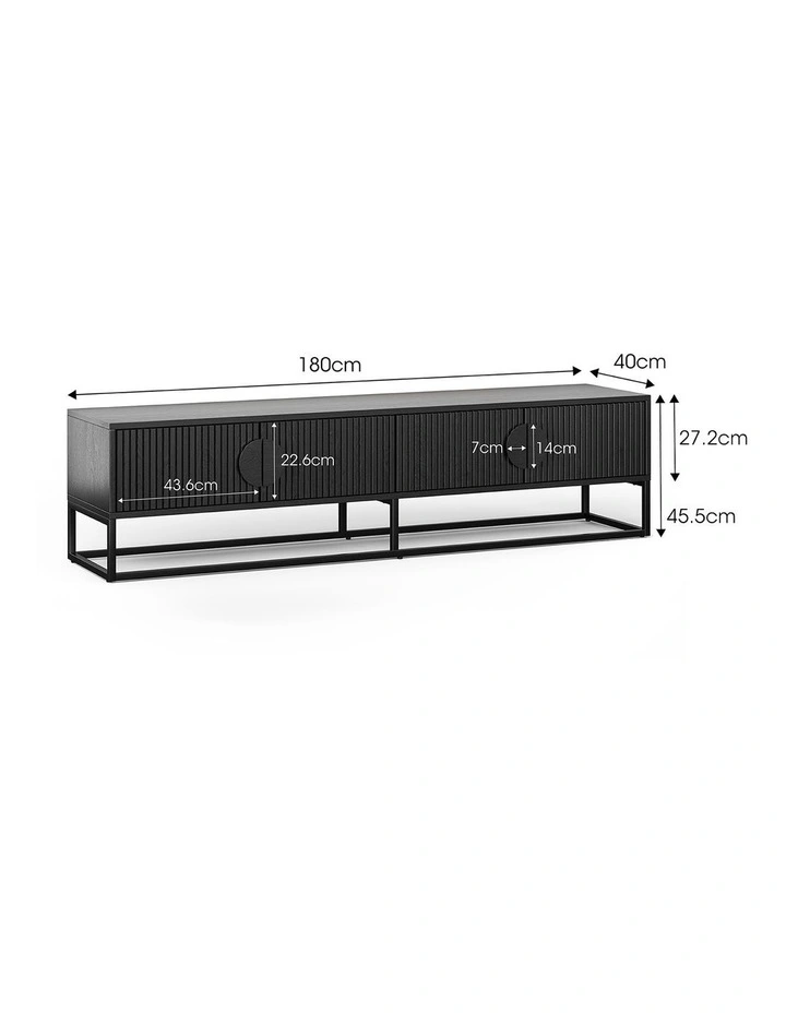 Braxton Ripple Tv Entertainment Unit 180cm in Black image 7