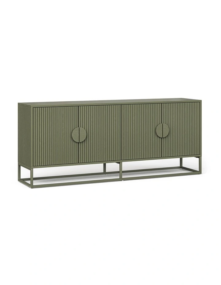 Braxton Ripple Sideboard Buffet In Olive Green image 1
