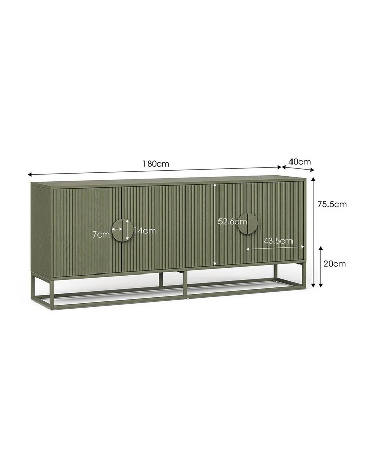 Braxton Ripple Sideboard Buffet In Olive Green image 6