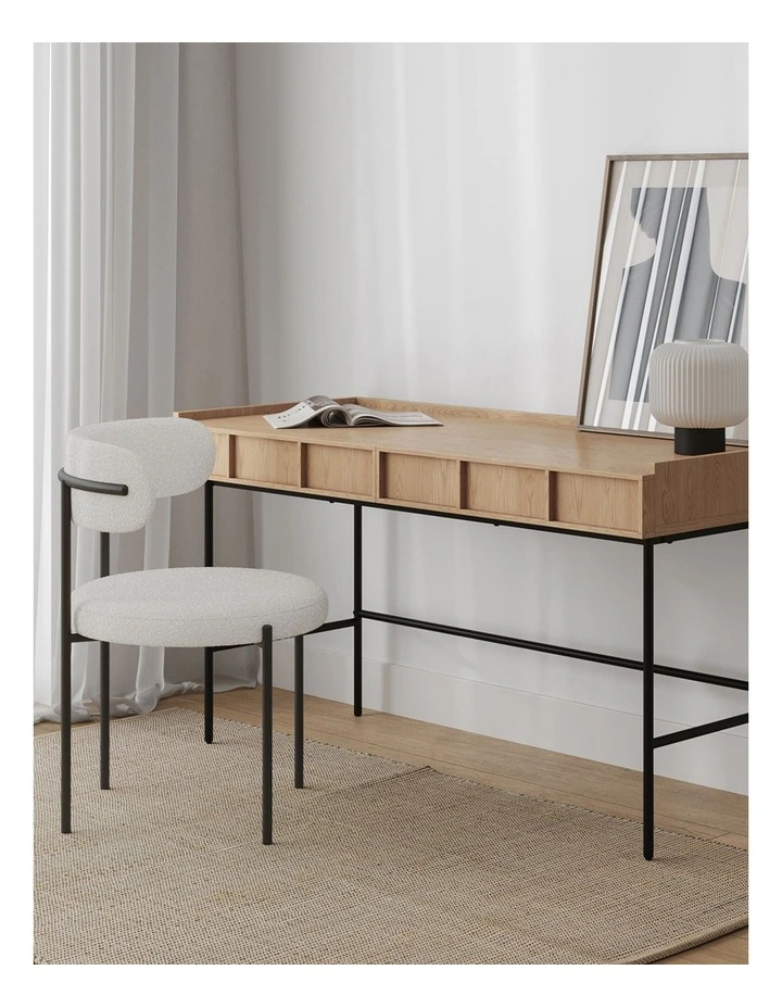 Linea 2 Drawer Desk 140cm in Natural Oak image 2