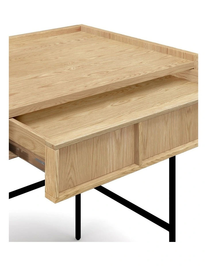 Linea 2 Drawer Desk 140cm in Natural Oak image 5