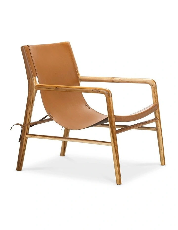 Norah Leather Sling Armchair In Coco Tan image 3
