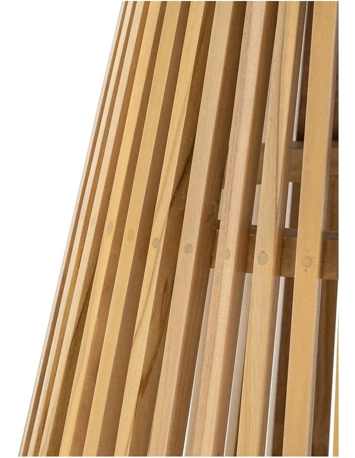 Pedie Round Slat Dining Table In Natural Teak image 5