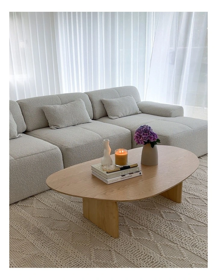 Arco Oval Oak Coffee Table In Natural image 2