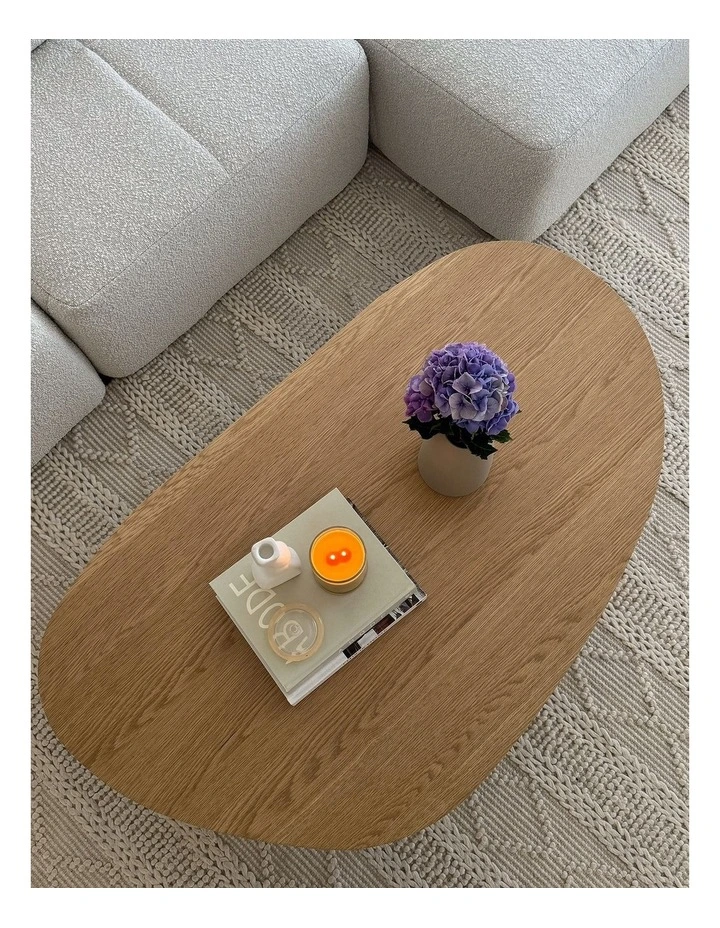 Arco Oval Oak Coffee Table In Natural image 3