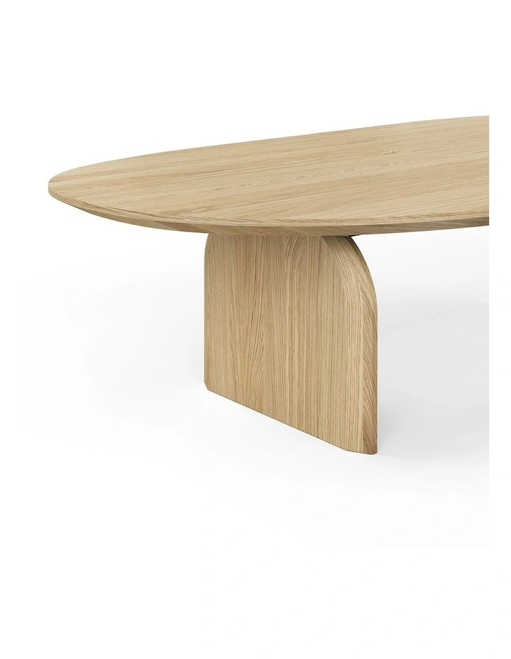 Arco Oval Oak Coffee Table In Natural image 5