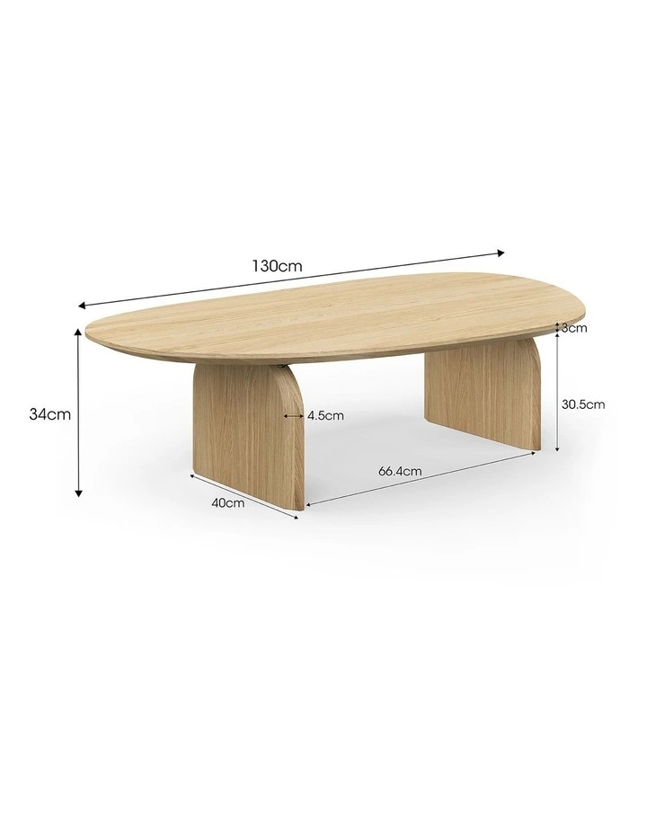 Arco Oval Oak Coffee Table In Natural image 7