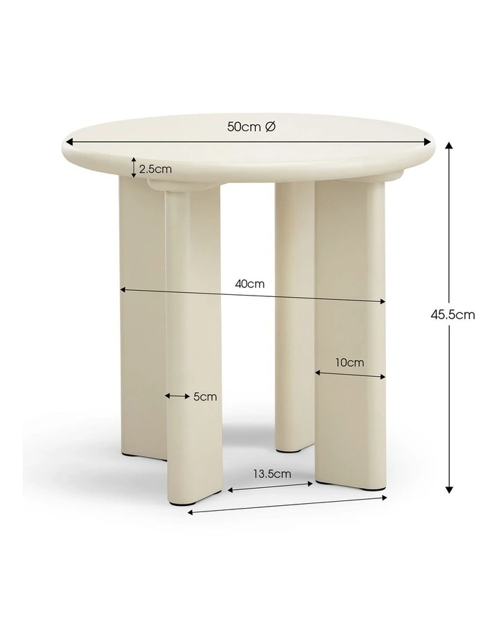 Omni Round Side Table 50cm In Ecru Putty image 7