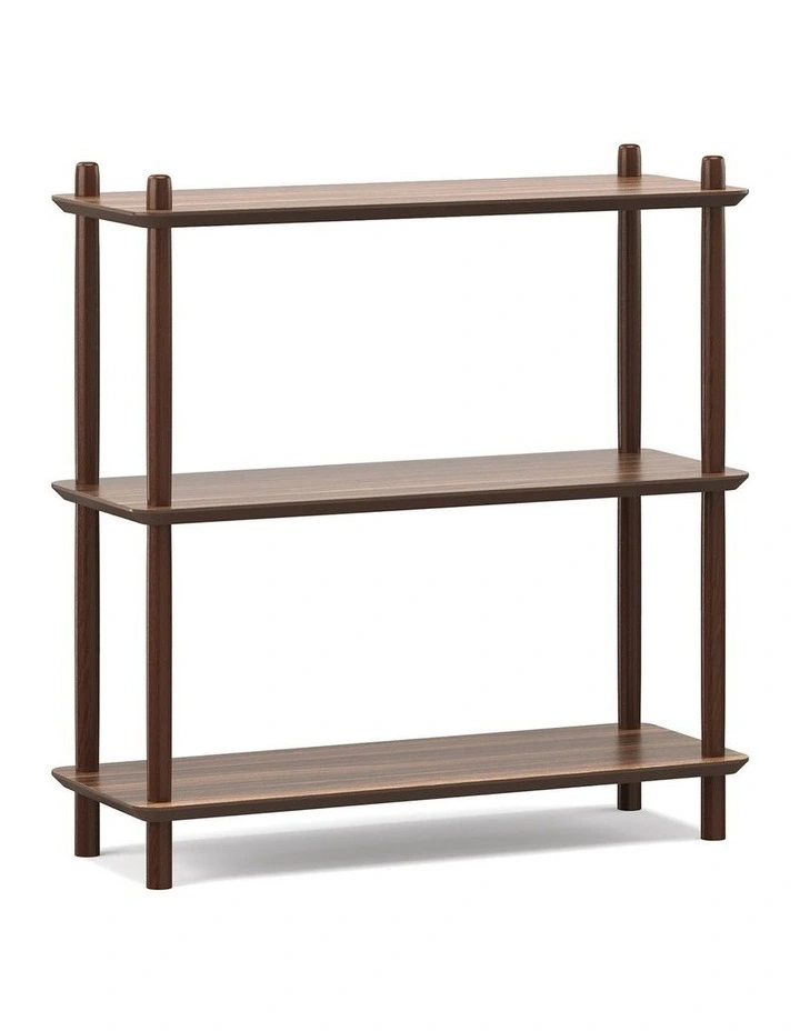 Rakk Low Bookshelf In Light Walnut image 2