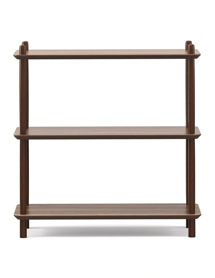 Rakk Low Bookshelf In Light Walnut image 3