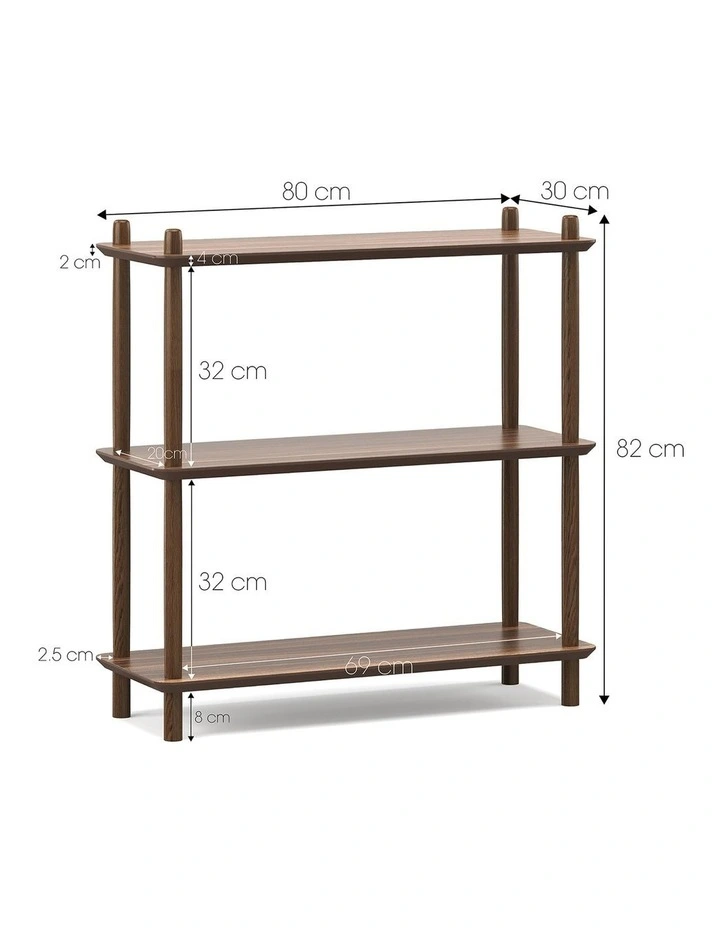 Rakk Low Bookshelf In Light Walnut image 6