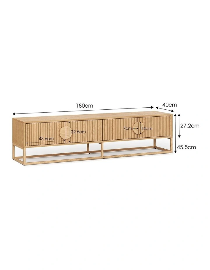 Braxton Ripple Tv Entertainment Unit 180cm In Natural Oak image 7